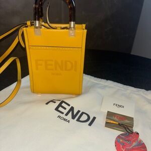 Fendi Mini Sunshine Shopper Yellow